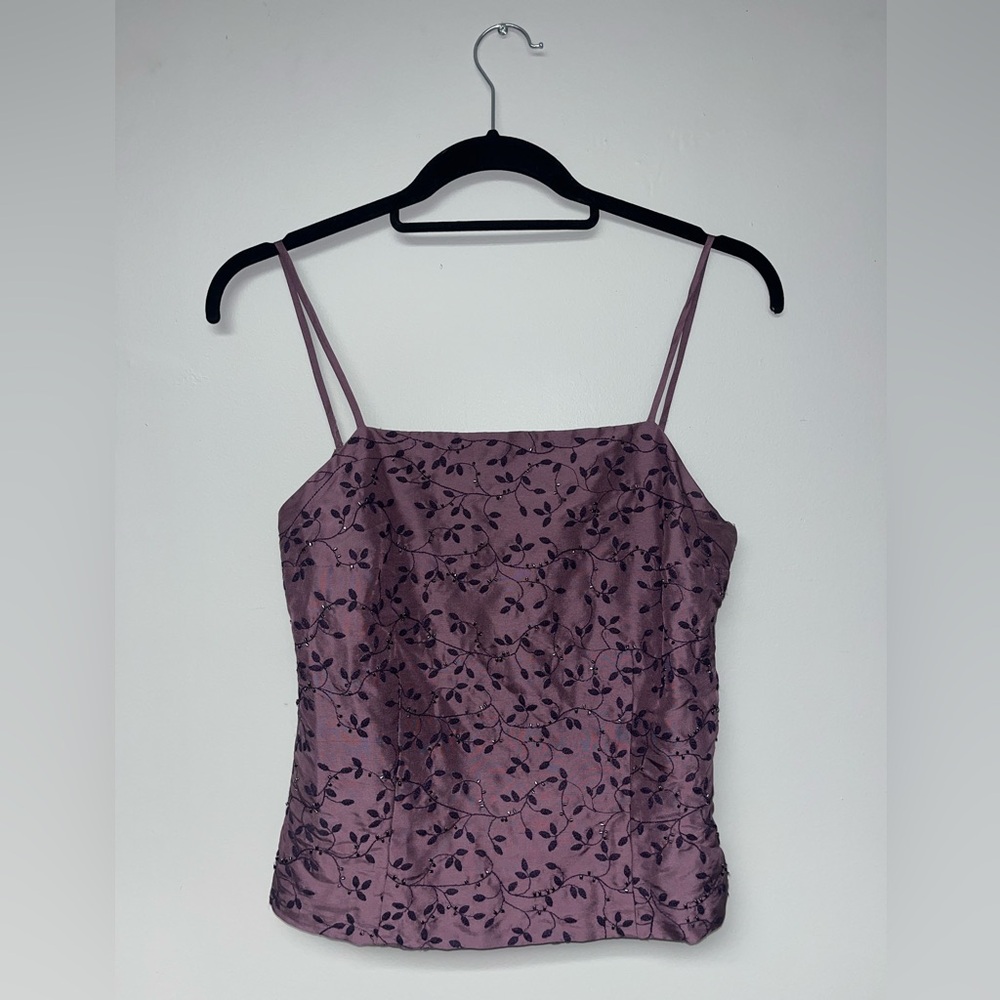 Casual Corner Purple Beaded Top